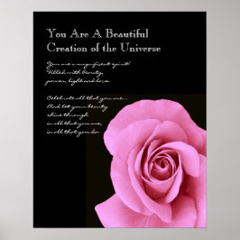 Inspiration Schöne Rosa Rose Poster