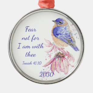 Inspiration Scripture Isaiah 40:10 Bluebird Ornament Aus Metall