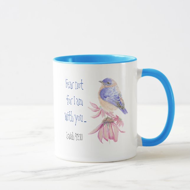 Inspiration Scripture Isaiah 40:10 Bluebird Tasse (Rechts)