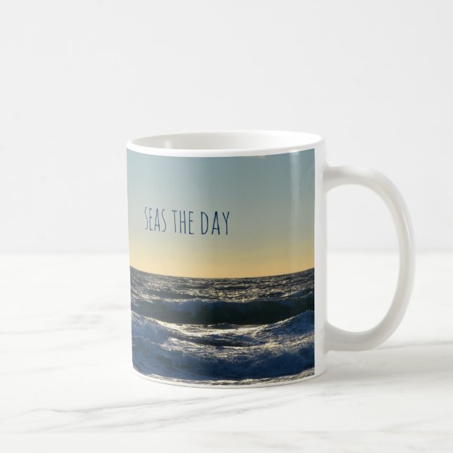 Inspiration "Seas the Day" Schöner Ozean Tasse (Rechts)