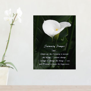 Inspiration Serenity Gebet Calla Lily Floral Foliendrucke