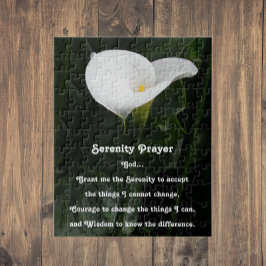 Inspiration Serenity Gebet Calla Lily Floral Puzzle
