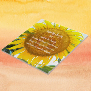 Inspiration Serenity Gebet Gelbe Sonnenblume Fliese