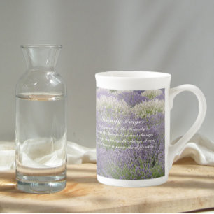 Inspiration Serenity Gebet Lavendel Garten Prozellantasse