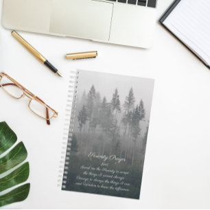 Inspiration Serenity Gebet Misty Forest Notizbuch