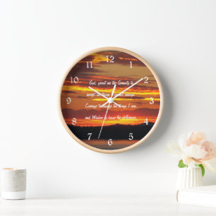 Inspiration Serenity Gebet Orange Sunset Uhr
