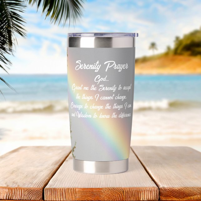 Inspiration Serenity Gebet Rainbow Thermobecher (Strand)