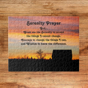 Inspiration Serenity Gebet Sonnenuntergang Silhoue Puzzle