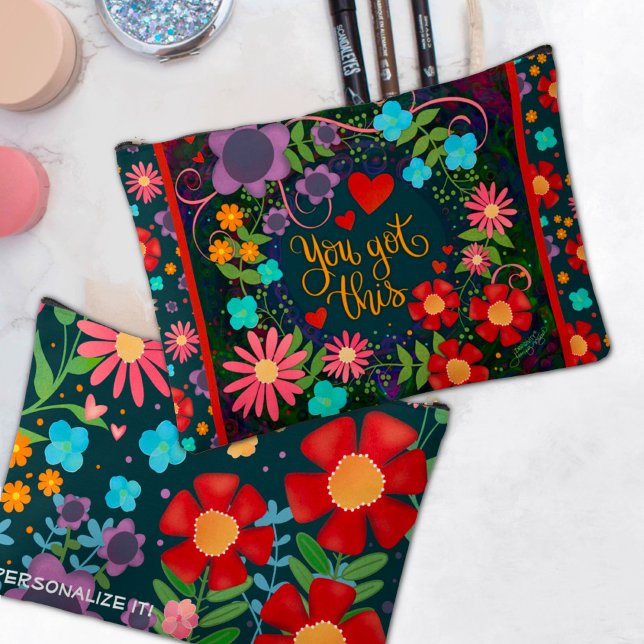 Inspiration Sie diesen Zitat floral Custom Got Zubehörtasche (Von Creator hochgeladen)