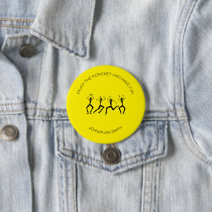 Inspiration, Silhouette Happy Party Tänzer Button