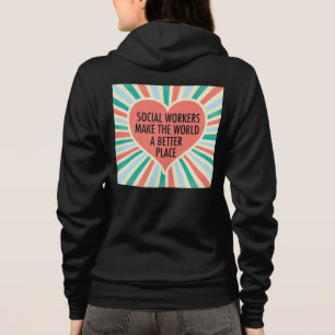Inspiration Social Work Zitat Herz Retro Farben Hoodie