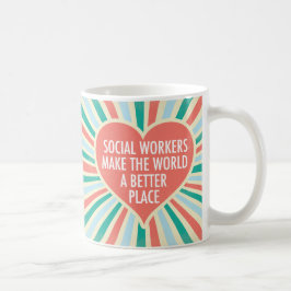 Inspiration Social Work Zitat Herz Retro Farben Kaffeetasse
