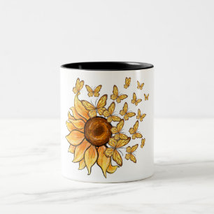 Inspiration/Sonnenblumen-Veröffentlichung Zweifarbige Tasse