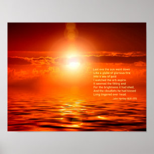 Inspiration Sonnenuntergang Orange Golden Sky Sea Poster