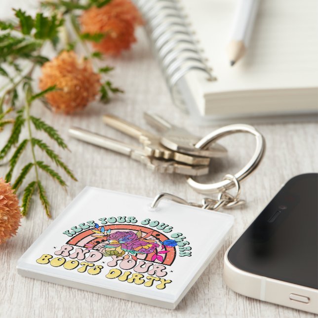 Inspiration Soul Clean Wordart Schlüsselanhänger (Vorderseite rechts)