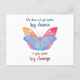Inspiration Sprichwort Butterfly Motivation Zitat Postkarte