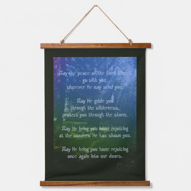 Inspiration Sprichwort Schöne Baumlandschaft Wandteppich Mit Holzrahmen (Vorderseite)