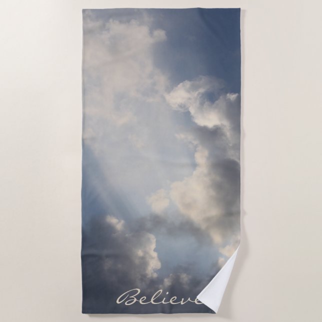 Inspiration Sunbeams Blue Sky Strandtuch (Vorderseite)