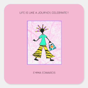 Inspiration, Trendy und Elegant Quadratischer Aufkleber