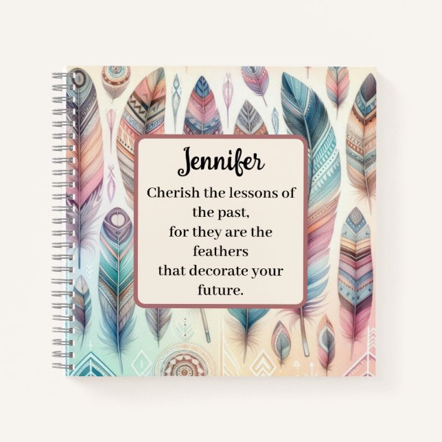 Inspiration Tribal Feather Spiral Notebook Notizbuch (Vorderseite)