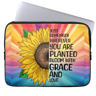 Inspiration und handgezeichnete Sonnenblume Laptopschutzhülle