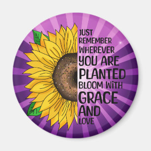 Inspiration und handgezeichnete Sonnenblume Magnet