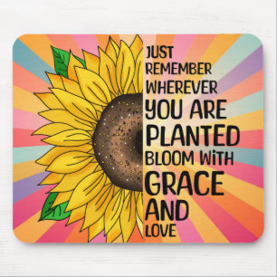 Inspiration und handgezeichnete Sonnenblume Mousepad