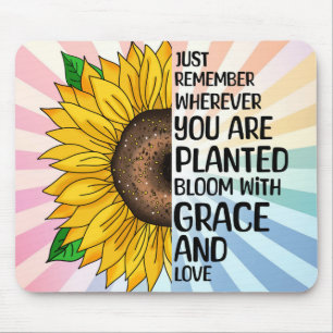 Inspiration und handgezeichnete Sonnenblume Mousepad