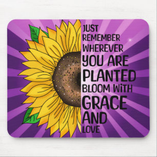 Inspiration und handgezeichnete Sonnenblume Mousepad