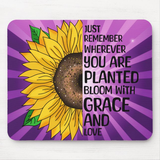 Inspiration und handgezeichnete Sonnenblume Mousepad (Vorne)