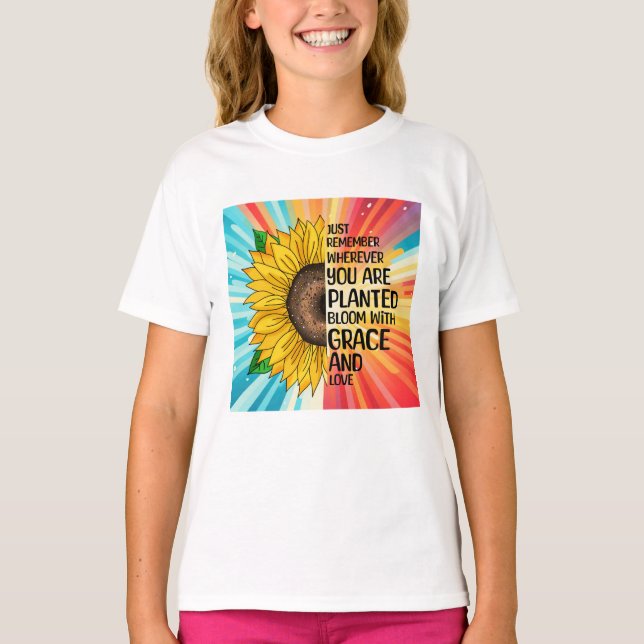 Inspiration und handgezeichnete Sonnenblume T-Shirt (Vorderseite)