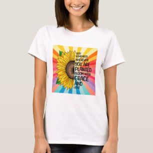 Inspiration und handgezeichnete Sonnenblume T-Shirt