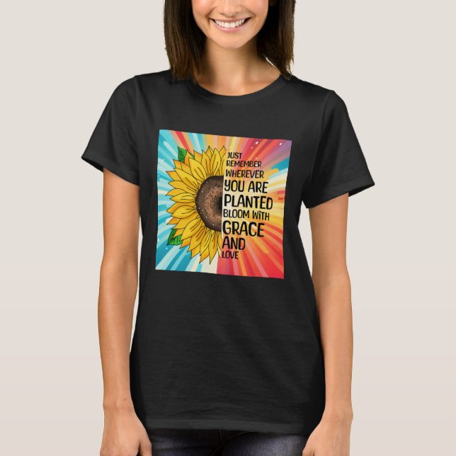 Inspiration und handgezeichnete Sonnenblume T-Shirt (Vorderseite)