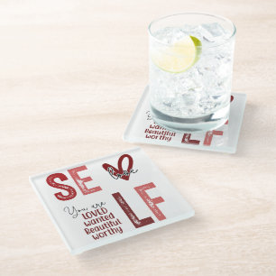 Inspiration und Liebe Glasuntersetzer