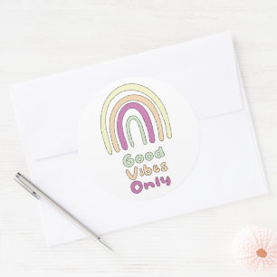 Inspiration und motivierend, bunter Bohregenbogen Runder Aufkleber