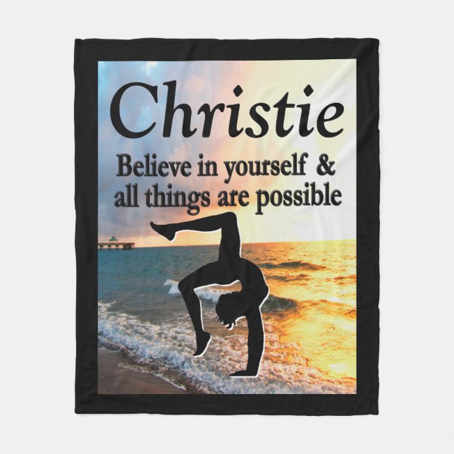 INSPIRATION UND PERSONALISIERTE GYMNASTIK FLEECEDECKE (Vorderseite)