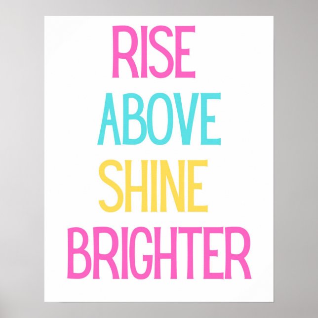 Inspiration und Typografie Kunst - Aufstieg über S Poster (Vorne)