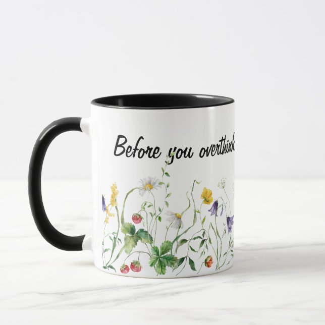 Inspiration und Wildblumen auf Weiß Tasse (Links)