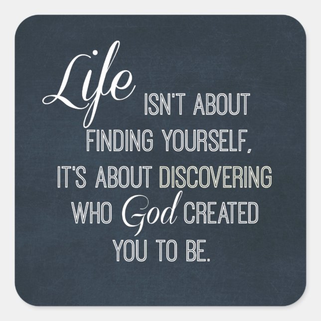 Inspiration und Zitat zu Gott Quadratischer Aufkleber (Vorderseite)