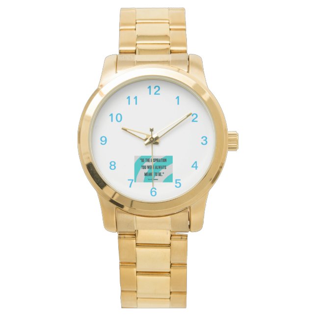 Inspiration Unisex Oversized Gold Bracelet Watch Armbanduhr (Vorderseite)