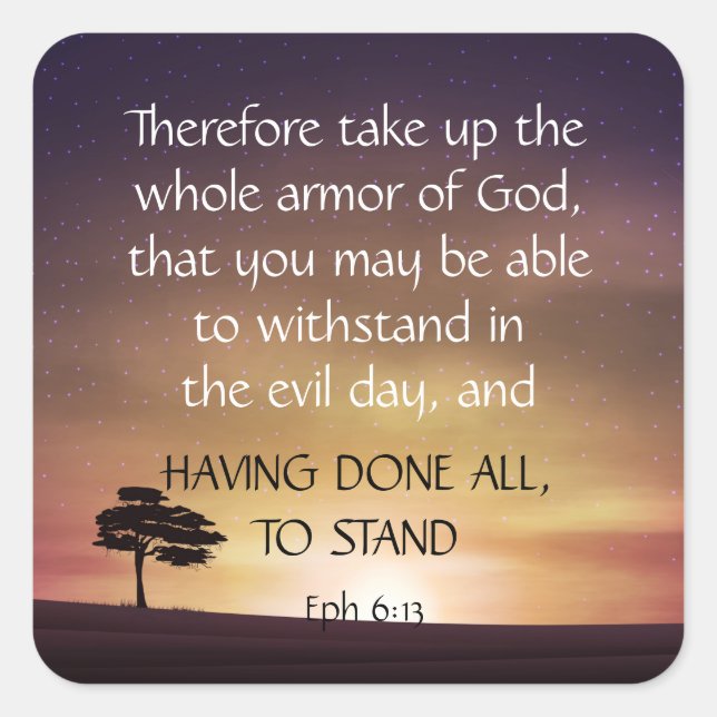 Inspiration-Upsting-Motivation Bibelschrift Quadratischer Aufkleber (Vorderseite)