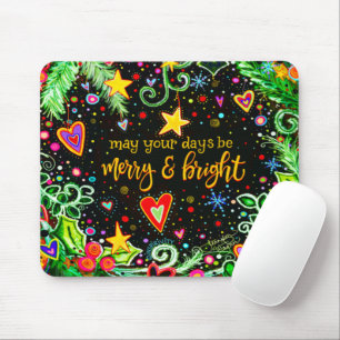 Inspiration Urlaub Merry Bright Weihnachten Mousepad