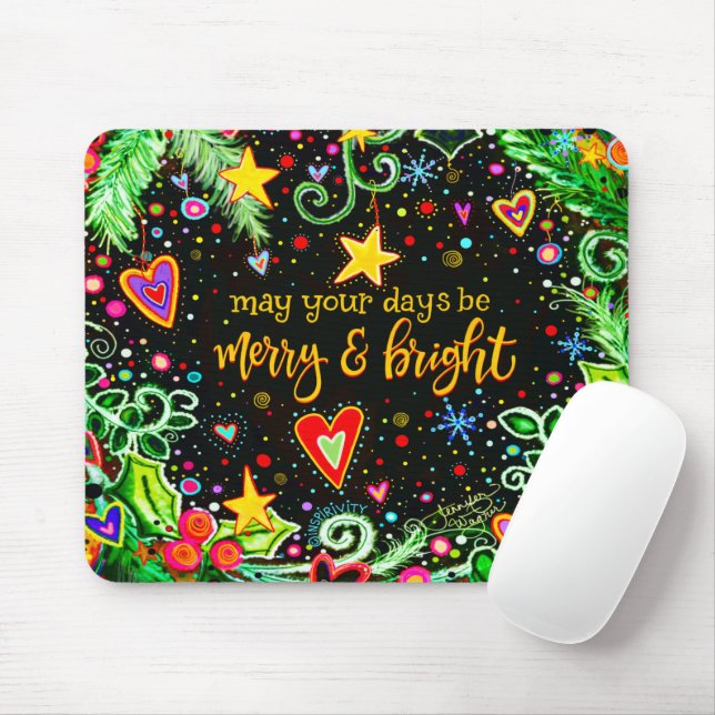 Inspiration Urlaub Merry Bright Weihnachten Mousepad (Mit Mouse)