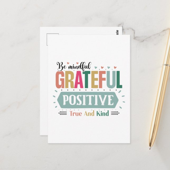 Inspiration wahrhaft freundlich dankbar positiv postkarte (Vorderseite/Rückseite Beispiel)
