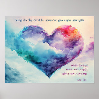 Inspiration Wasserfarbenherz Poster