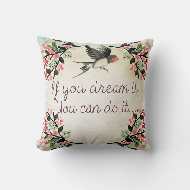 Inspiration, wenn Sie träumen, es Aquarell Kissen (Vorderseite)