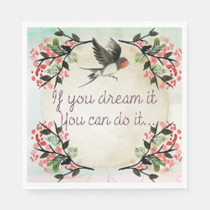 Inspiration, wenn Sie träumen, es Aquarell Serviette
