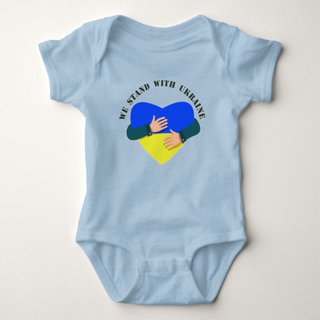 Inspiration: Wir stehen mit der Ukraine Baby Strampler (Vorderseite)