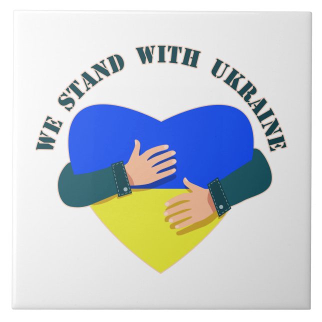 Inspiration: Wir stehen mit der Ukraine Fliese (Vorderseite)