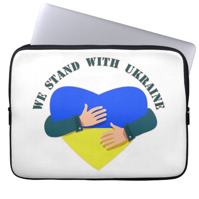 Inspiration: Wir stehen mit der Ukraine Laptopschutzhülle (Vorderseite)